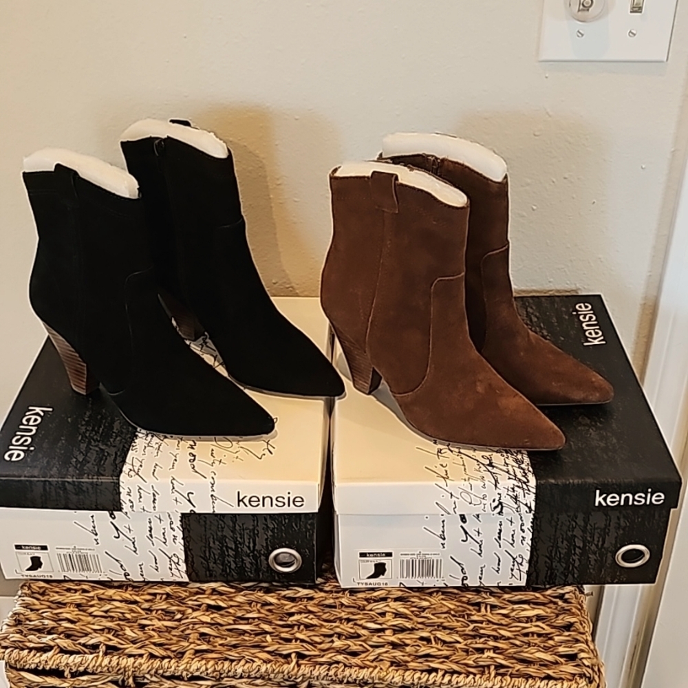 Black suede booties
